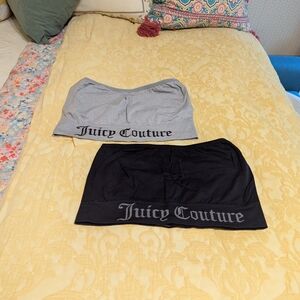 Juicy Couture Gray and Black Bandeau Bras SZ 1X